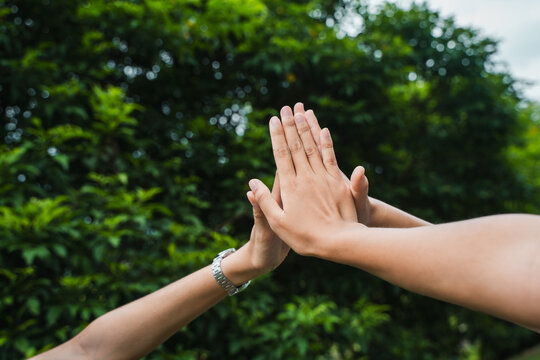 Environmental concepts, business leaders collaborating on World Environment Day, and the global community working together for environmental protection, social responsibility (CSR).