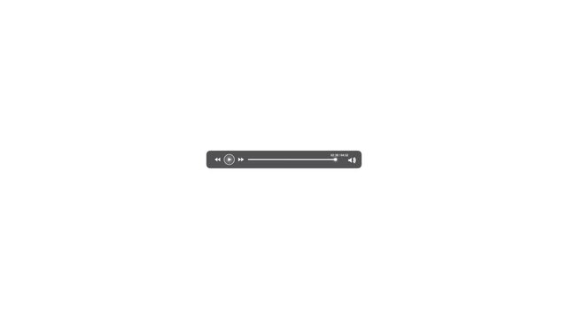Minimalist video player interface graphic for modern digital media animation