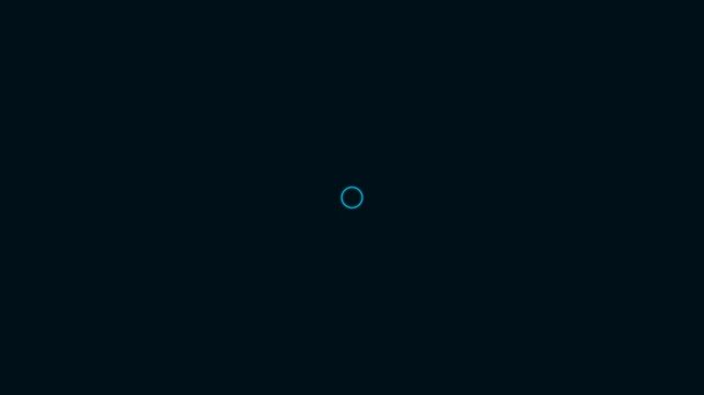 Glowing blue circle expanding in dark digital motion background animation
