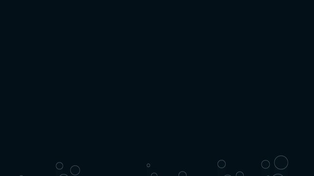 Transparent bubbles rising slowly in dark liquid motion background animation