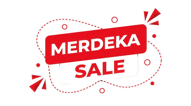 Merdeka sale promotional banner isolated on transparent background