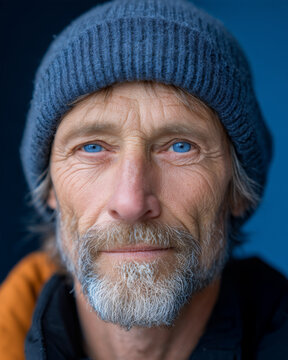 Person Experiencing Homelessness Between Orange Street Light and AI Social Services Kiosk &mdash; Housing Crisis Portrait

