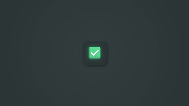 Bright green check mark box suitable for website buttons, infographics, presentations, and social media graphics. Versatile and modern design.