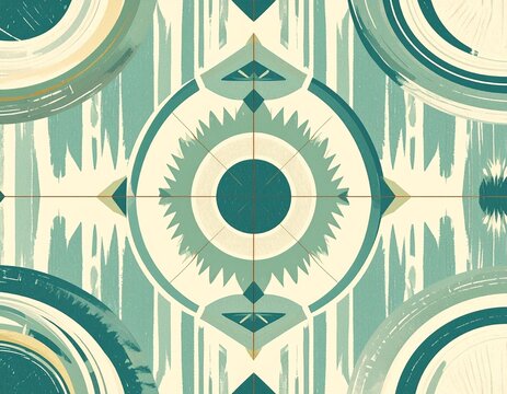 Abstract Pattern Design Illustration In Mint - Background, Customizable