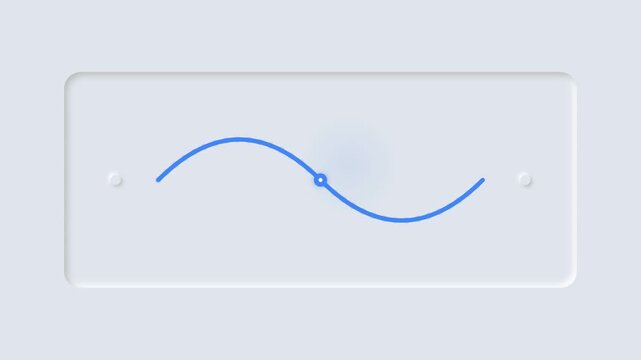 Minimalist blue sine wave design on a white background, suitable for tech presentations, web design, music industry logos, or digital projects.