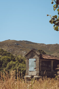 Traditional stone espigueiro granary in Peneda-Geres National Park, Portugal