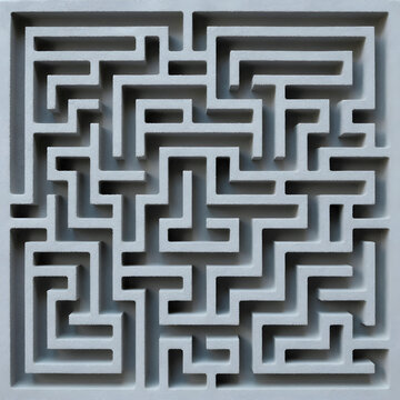 Problem solving and complexity maze puzzle as a metaphor for business strategy decision making and finding a way through difficult challenges in life