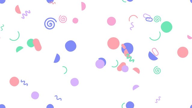 pattern organic horizontal Cute Pastel Confetti Shapes Seamless Pattern Background with Circles Swirls and Halves Circles