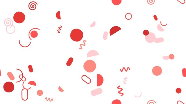pattern organic horizontal red and pink abstract shapes on white background