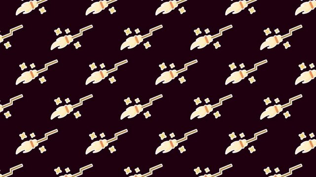 Seamless Loop of Animated Halloween Broom