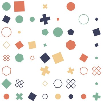 pattern grid square Seamless Pattern of Colorful Geometric Shapes Abstract Background Design Elements Vector Illustration