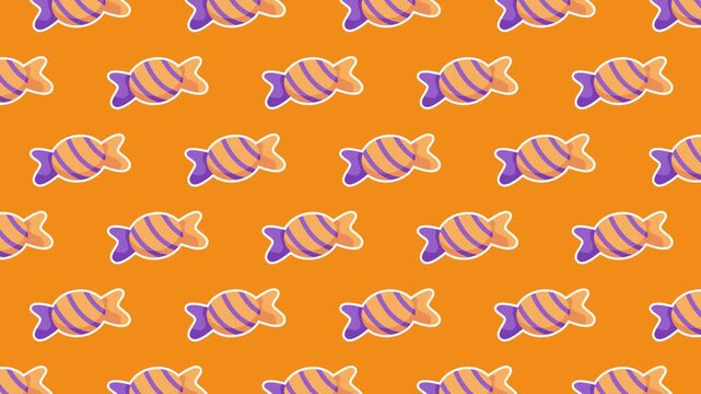 Seamless Loop of Animated Halloween Candy