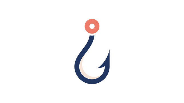 Fishing hook vector icon illustration isolated on a clean white background
