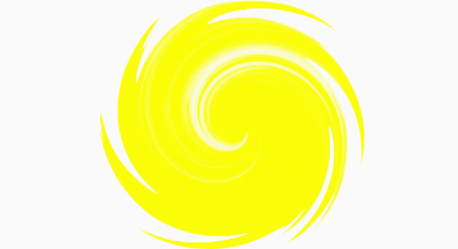 Abstract yellow swirl shape with radial motion effect