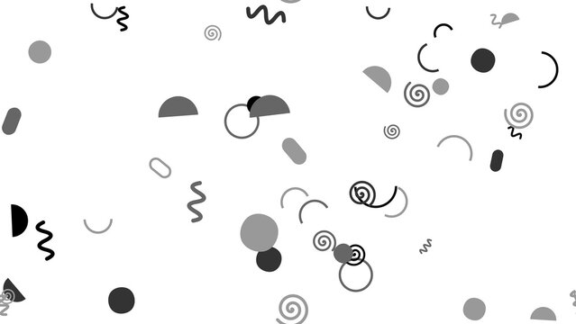 pattern organic horizontal memphis style geometric shapes and swirls pattern