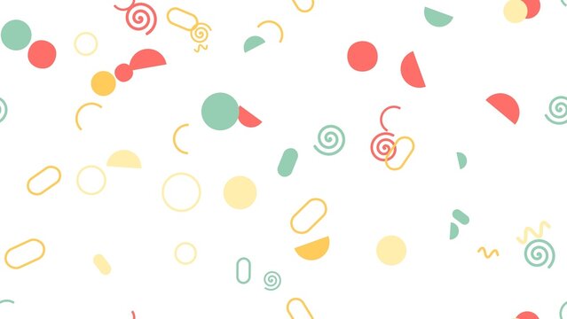 pattern organic horizontal Abstract geometric pattern with colorful shapes and lines on a white background
