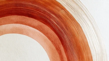 Rustic boho earth tone backdrop watercolor concept. Abstract concentric circular pattern with textured lines in earth tones © ANGEL4289