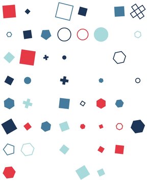 pattern grid square Abstract Geometric Shapes Collection Colorful Flat Icons Set Modern Design Elements Vector Illustration
