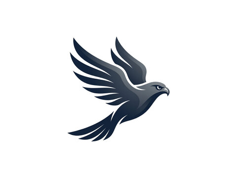 Minimalist Falcon Bird Logo Icon Vector Glyph