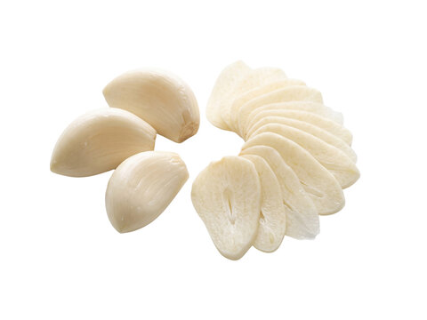 Peeled and Sliced Garlic Cloves PNG