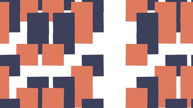 pattern herringbone horizontal Abstract geometric pattern with overlapping rectangles in coral and navy blue colors on white background