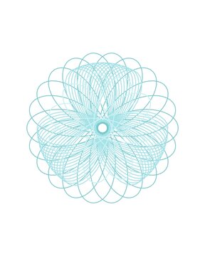 pattern guilloche square Intricate Light Blue Geometric Pattern Vector Design with Overlapping Loops and Symmetry