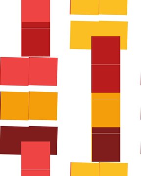 pattern herringbone square Abstract geometric shapes composition in red and yellow colors with 3d effect and shadows for graphic design