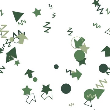 pattern confetti square Green Abstract Geometric Shapes and Symbols Scattered Randomly on White Background Minimalist Design Elements
