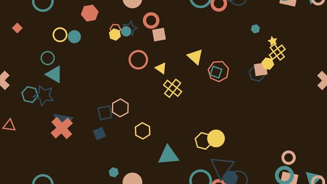 pattern geometric horizontal Geometric shapes colorful background with various forms