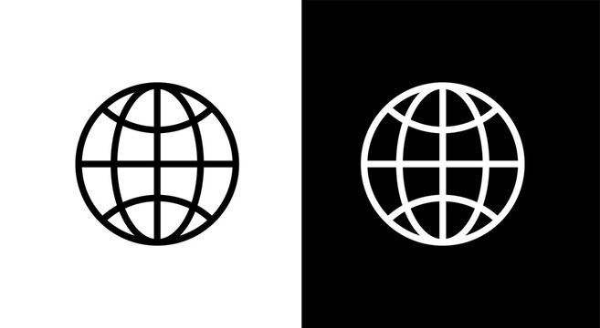 Global business icon. Globe symbol for international business, worldwide communication, global networking and international markets.