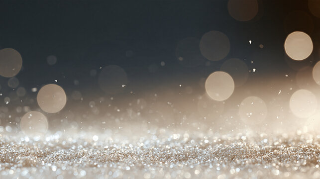 Delicate Champagne Gold Bokeh Background with Soft Glitter