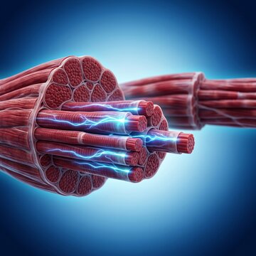 3D Skeletal Muscle Fiber Structure and Contraction Concept