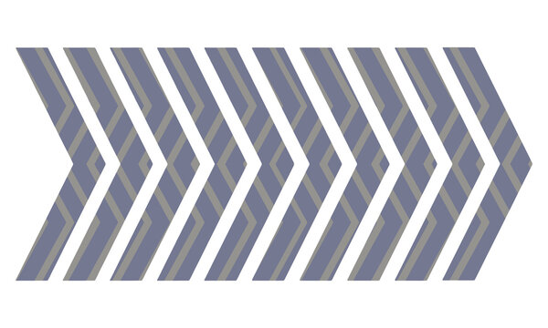 Yellow gradient chevron arrow pattern with fade effect pointing right on transparent background. Gradient chevron arrow pattern. Abstract directional movement design. Modern forward indicator symbol 