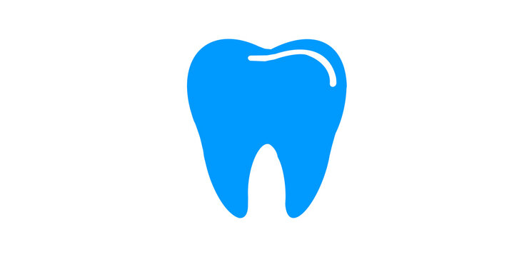 Blue dental health icon molar tooth shape for clinic branding projects.