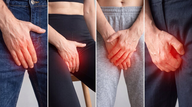 People Suffering From Pelvic Groin and Genital Pain Collage