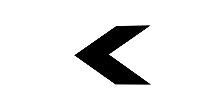 Black chevron arrow pointing left for interface direction visual markers.