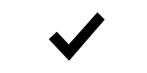 Black isolated checkmark or tick mark approval sign on transparent background. © Naqeeb