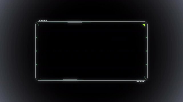 Futuristic digital frame border with glowing tech lines and hud elements for modern video overlay interface design on a  overlay background