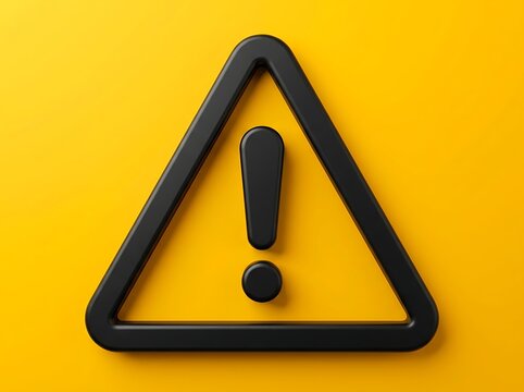 warning sign with exclamation mark on yellow background warning alert symbol danger caution concept.