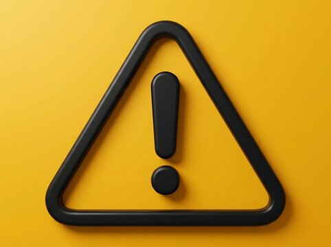 warning sign with exclamation mark on yellow background warning alert symbol danger caution concept.