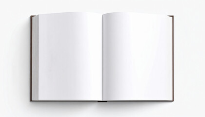 Fototapeta premium Open blank book mockup template with hardcover on white background