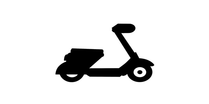 Scooter black silhouette icon for urban commuting and delivery services.