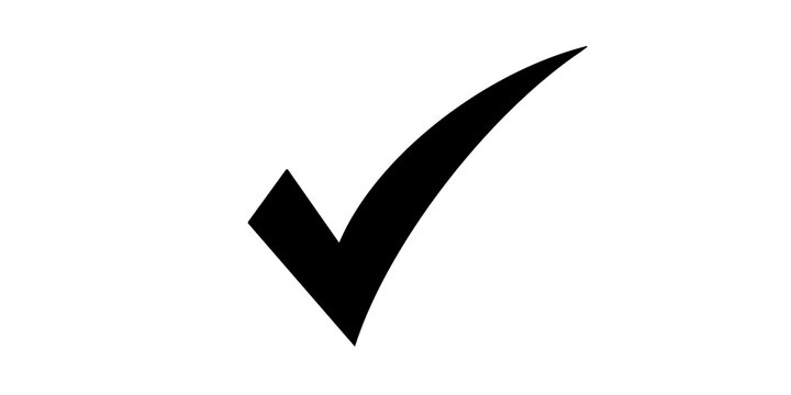 Black check mark vector isolated on transparent background graphic.
