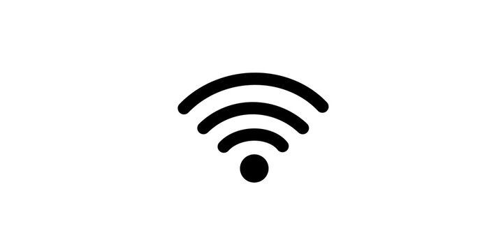 Wireless network signal vector black icon for internet connection.