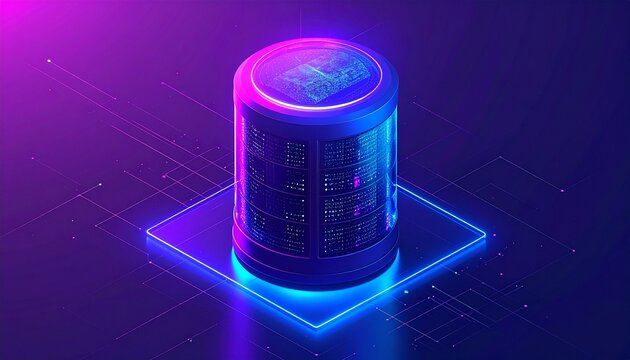 Futuristic Neon Data Server Concept