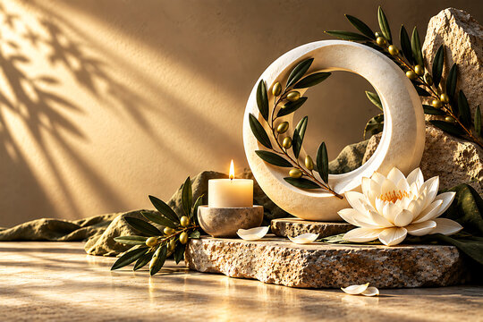 Choose Non-Violence with Peace Symbol and Olive Branches, Conceptual International Day of Non-Violence Poster