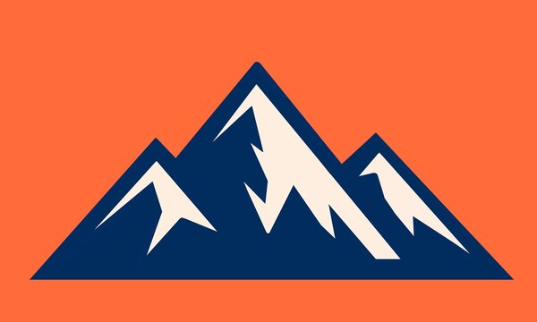 Modern Minimalist Mountain Peak Illustration
