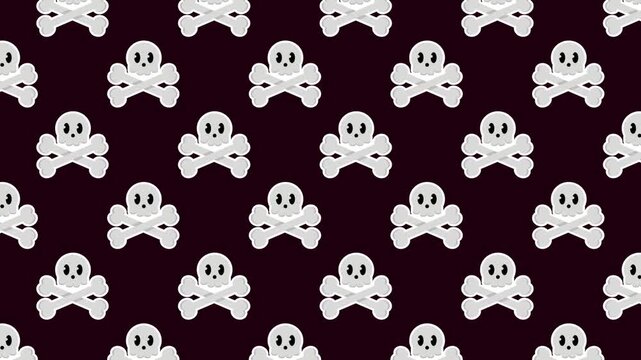 Seamless Loop of Animated Halloween Skull