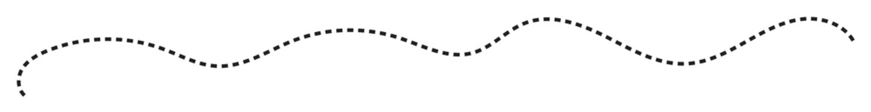Abstract Hand-Drawn Dotted Line Collection. Dotted Spiral Curve Line. Hand Sketched Curly Border. Curly dotted line. Long dashed hand drawn squiggle.