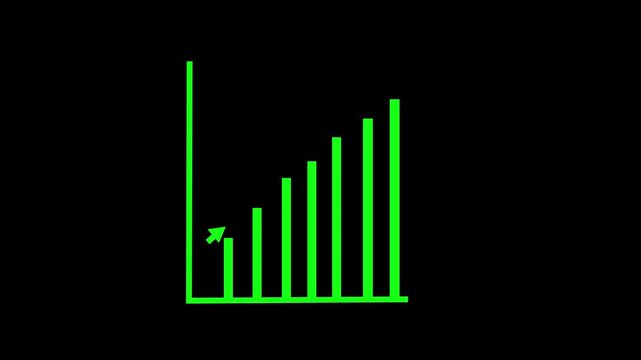 Abstract business growth and graph chart icon animation. marketing Seles profit target growth business ideas in future ...4k video.
